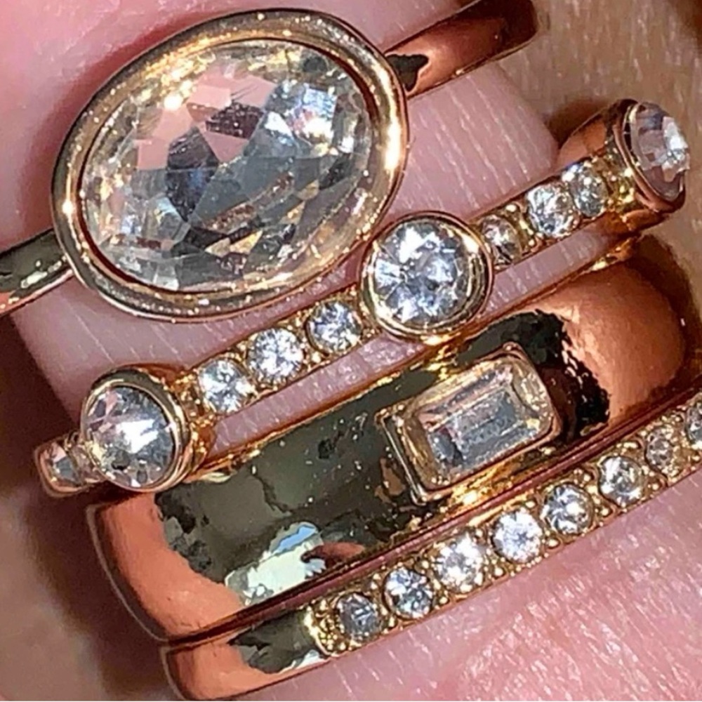 Rhinestone Stackable Ring Set - Picture 10 of 12